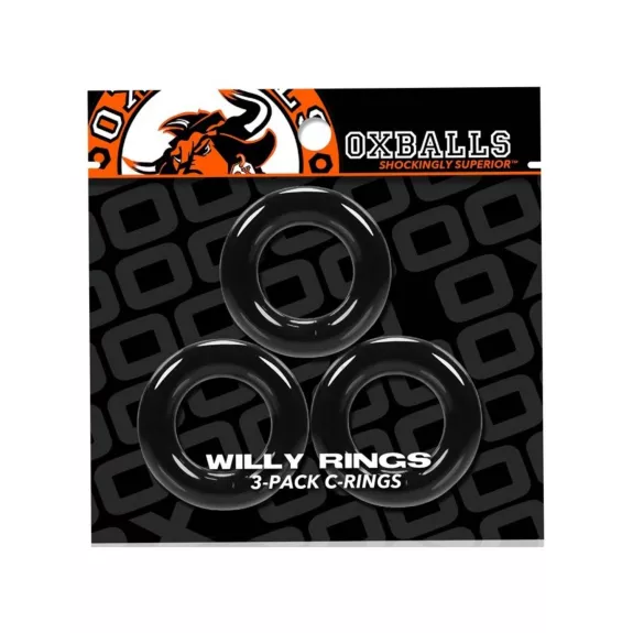 Lot de 3 cockrings Willy Rings Noir Oxballs