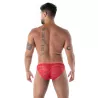 Le mini slips en dentelle fluide rouge de dos