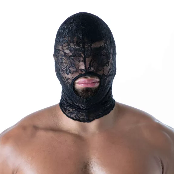 Fluid Lace Open Mouth Hood Black