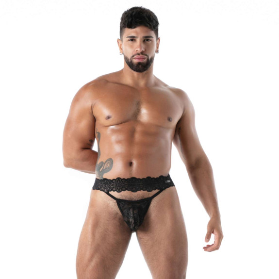The New Fluid Lace Ultra Thong Black