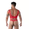 Le string ultra en dentelle fluide rouge pour homme