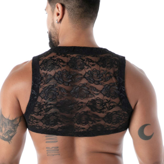 The Fluid Lace Zipped Crop top From Back