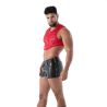 Fluid Lace Zipped Crop top Red