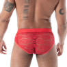 The Fluid Lace Pocket Brief Red From Back by TOF Paris