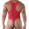 The new fluid lace open bodythong red for men