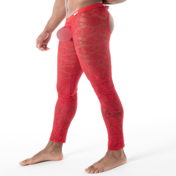 The fluid lace open legging red for men