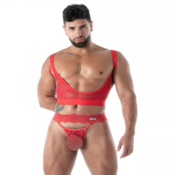 The new fluid lace ultra thong red by TOF Paris