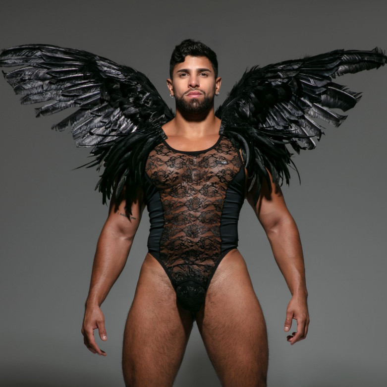 Body String En Dentelle Noir Pour Homme | Lingerie Sexy TOF Paris