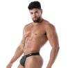 Black Neoprene Snap Thong – Sexy Men's Lingerie | TOF Paris