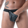 Black Neoprene Snap Thong – Sexy Men's Lingerie | TOF Paris