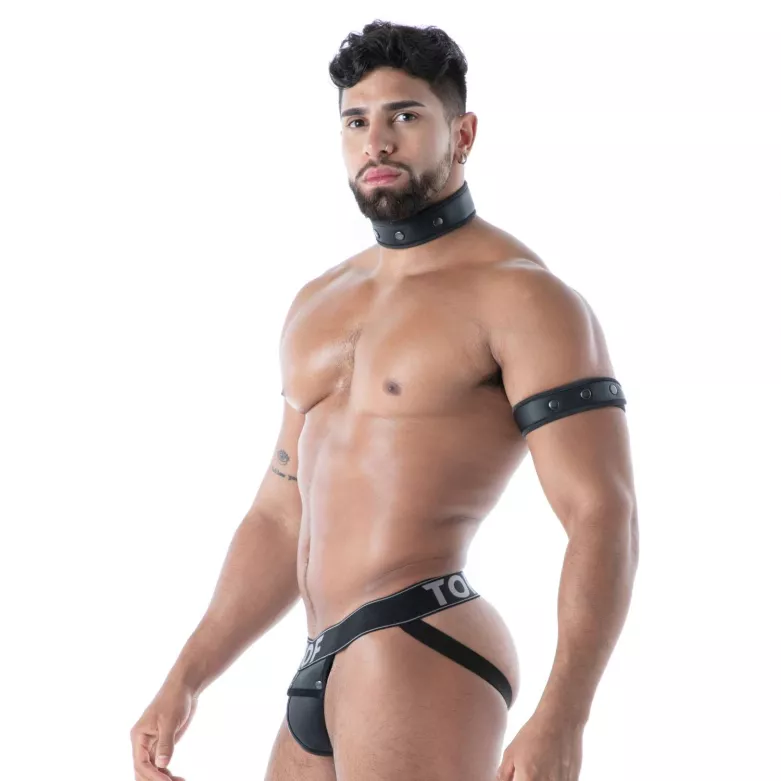 Black Neoprene Armband for Men | TOF Paris Fetish Accessory