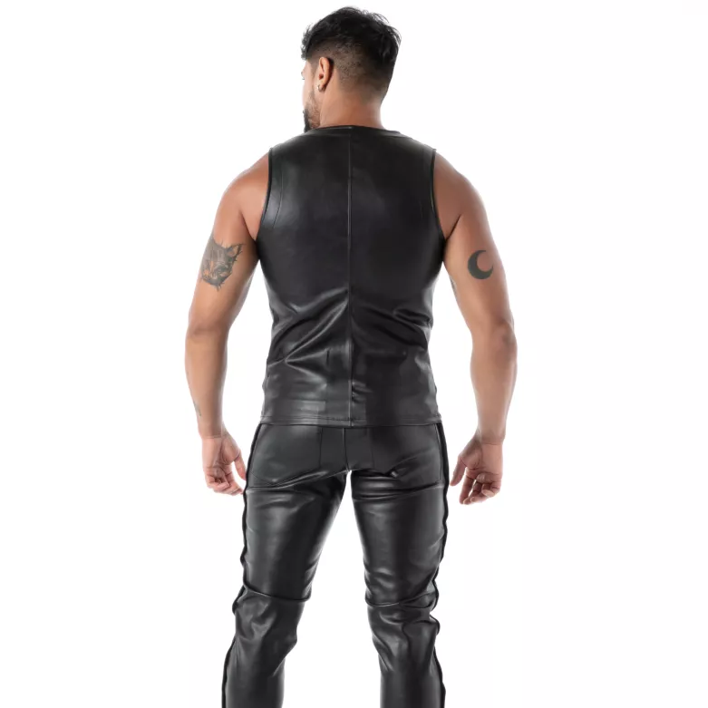 Black Sexy Men’s Tank Top – Metal Zip | TOF Paris
