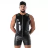 Black Second Skin Zip Latex Tank Top