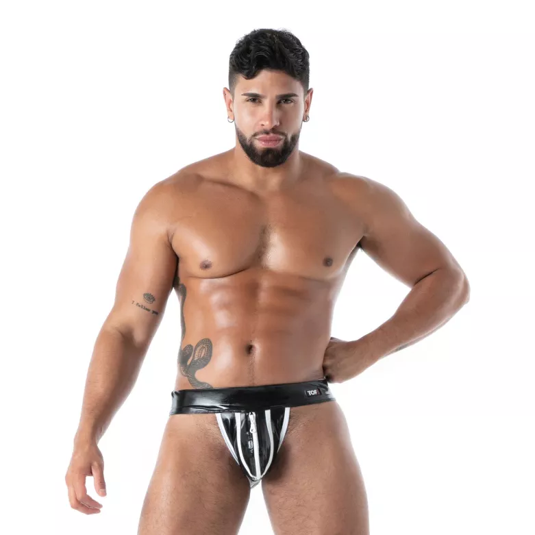 Jock Zippé en Latex Seconde Peau Noir | Fetishwear Premium | TOF Paris