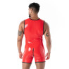 Latex Full Zip Body red