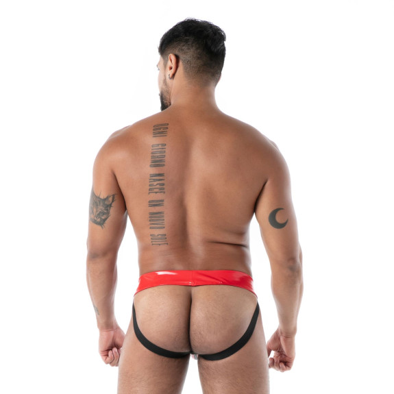 Jock Zippé en Latex Seconde Peau Rouge