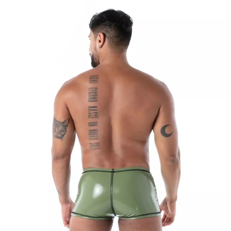 Boxer Latex Seconde Peau Kaki | Sexy Men’s Fetishwear | TOF Paris