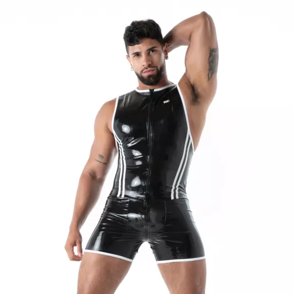 Full Zip Body Latex Second Skin Black