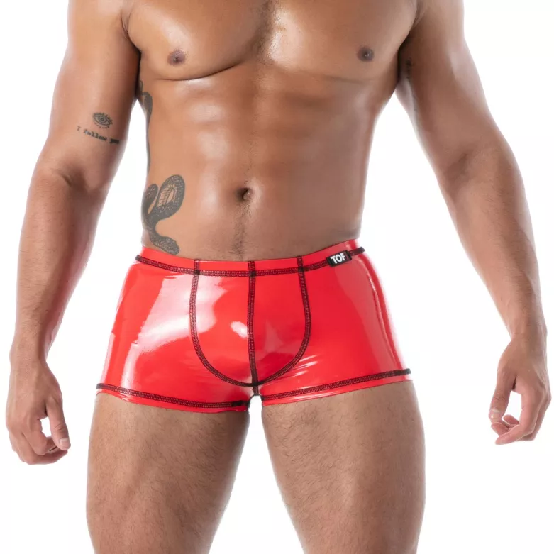 Boxer Latex Seconde Peau Rouge | Sexy Men’s Fetishwear | TOF Paris
