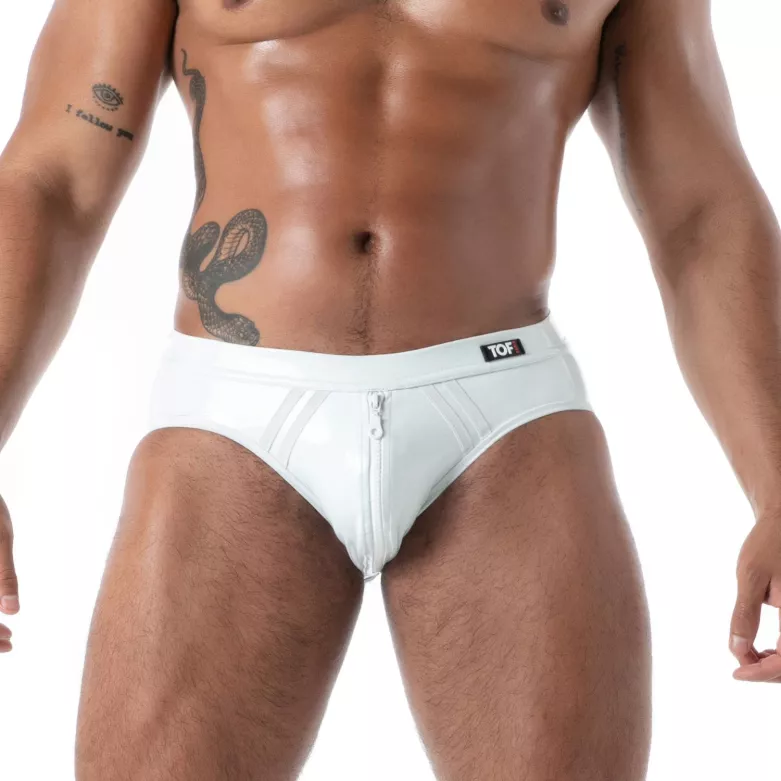 Bottomless Brief Latex Second Skin White