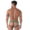 Bottomless Briefs Latex Khaki Back