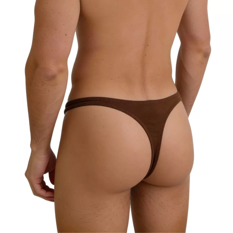 G thong mood brown zoom from back