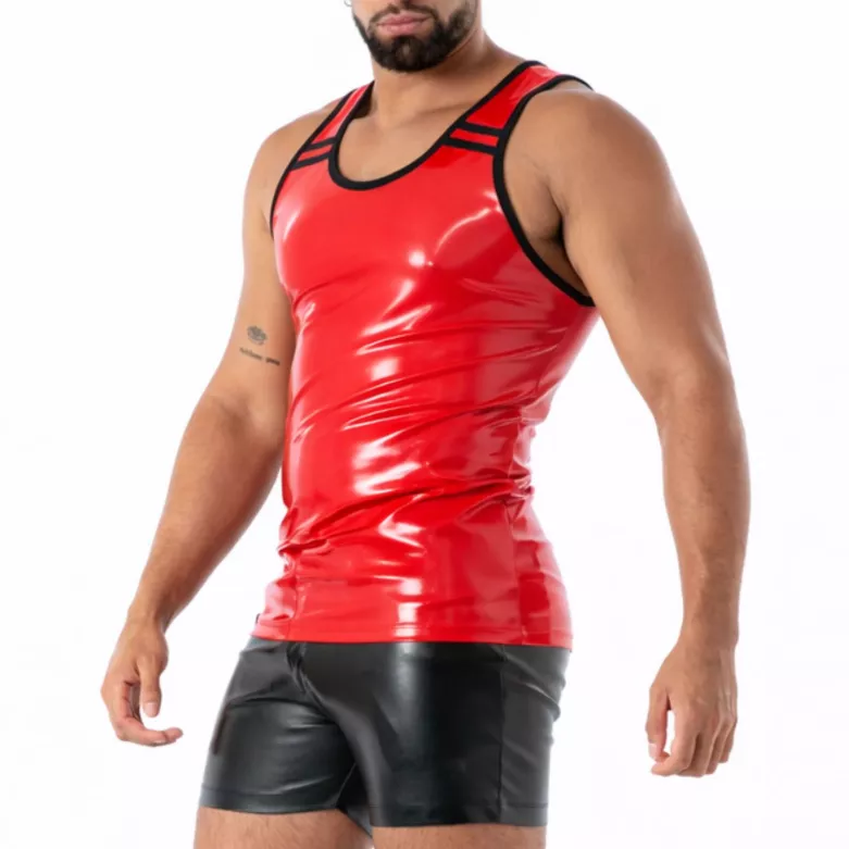 Tank Top Latex Second Skin Red From Side