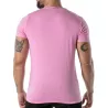 T-Shirt Coloré à Col V Rose