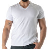 Colorful V-Neck T-Shirt in White - Men's Casual Fashion | TOF Paris