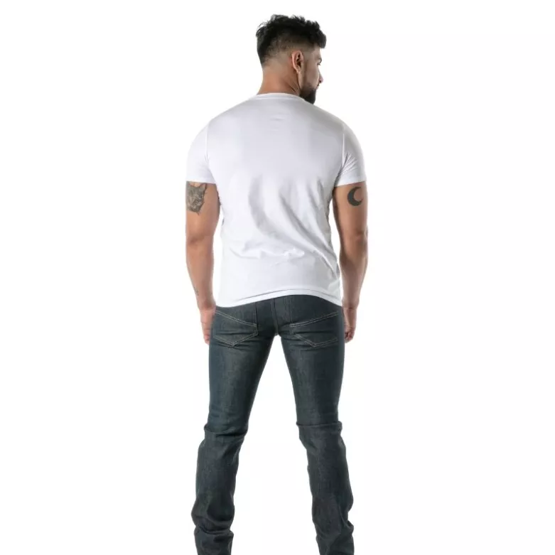 Colorful V-Neck T-Shirt in White - Men's Casual Fashion | TOF Paris