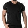 Colorful V-Neck T-Shirt in Black - Men's Casual & Streetwear | TOF Paris