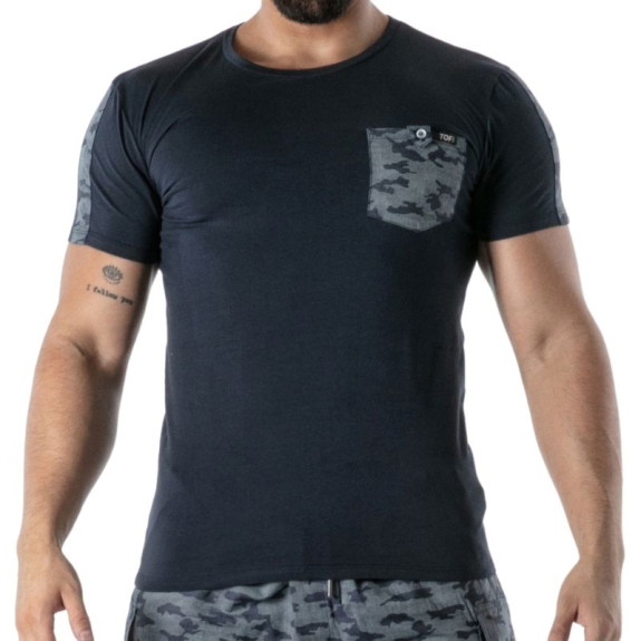 T-Shirt Camo Navy Blue