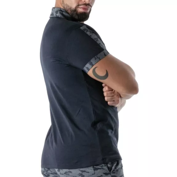 Blue Marine Camo Polo - Men’s Casual Polo Shirt | TOF Paris