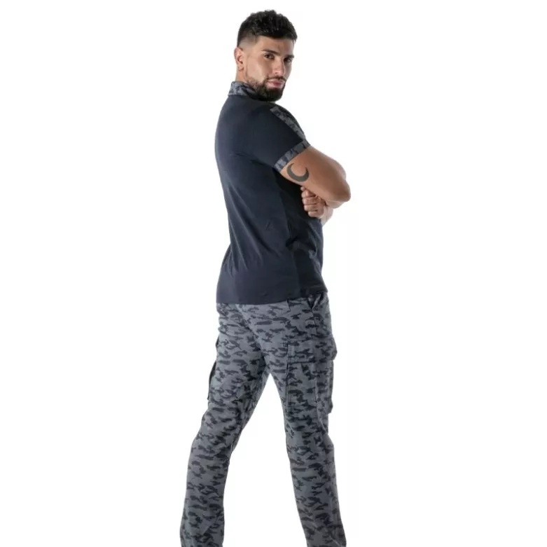 Polo Camo Bleu Marine - Polo homme tendance et élégant | TOF Paris