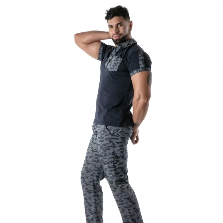 Polo Camo Bleu Marine - Polo homme tendance et élégant | TOF Paris