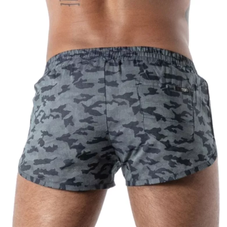 Short Retro with Blue Camo Pockets - Men's Casual Shorts | TOF Paris