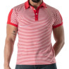 Polo à Rayures Rouge - Men's Polo Shirt Casual Fashion | TOF Paris