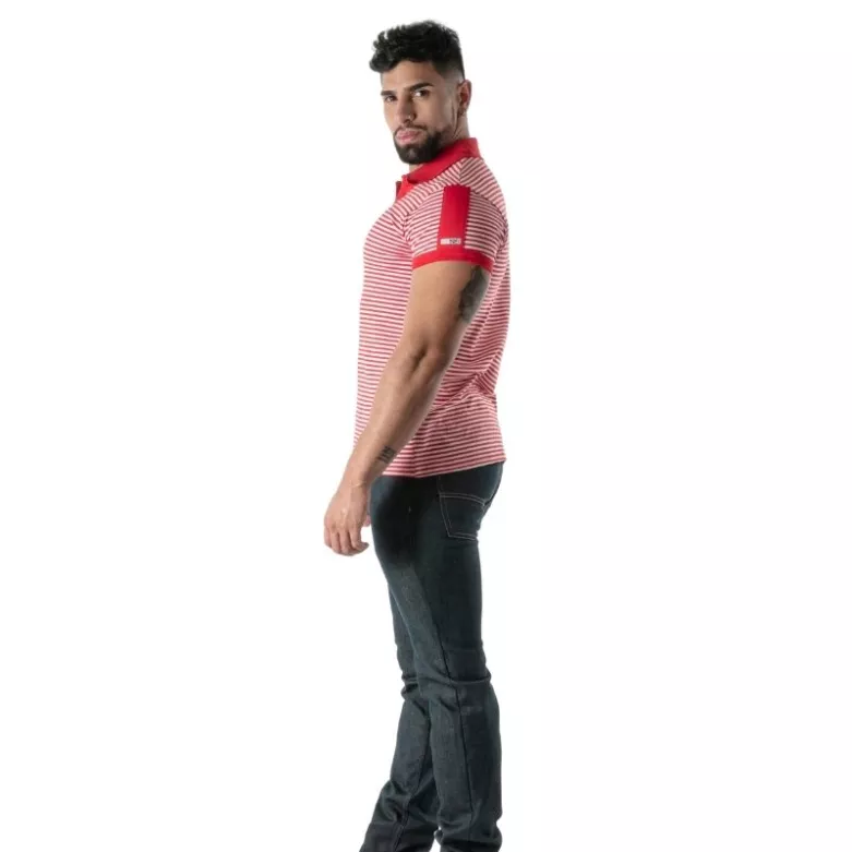 Red Striped Polo - Men's Casual Polo Shirt | TOF Paris