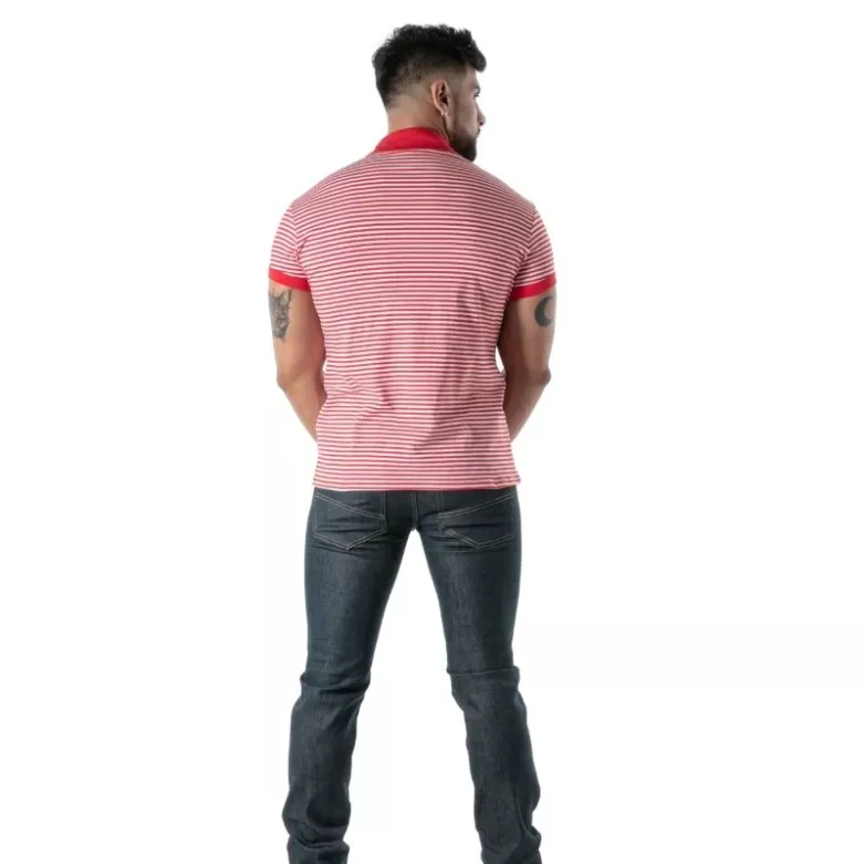 Red Striped Polo - Men's Casual Polo Shirt | TOF Paris