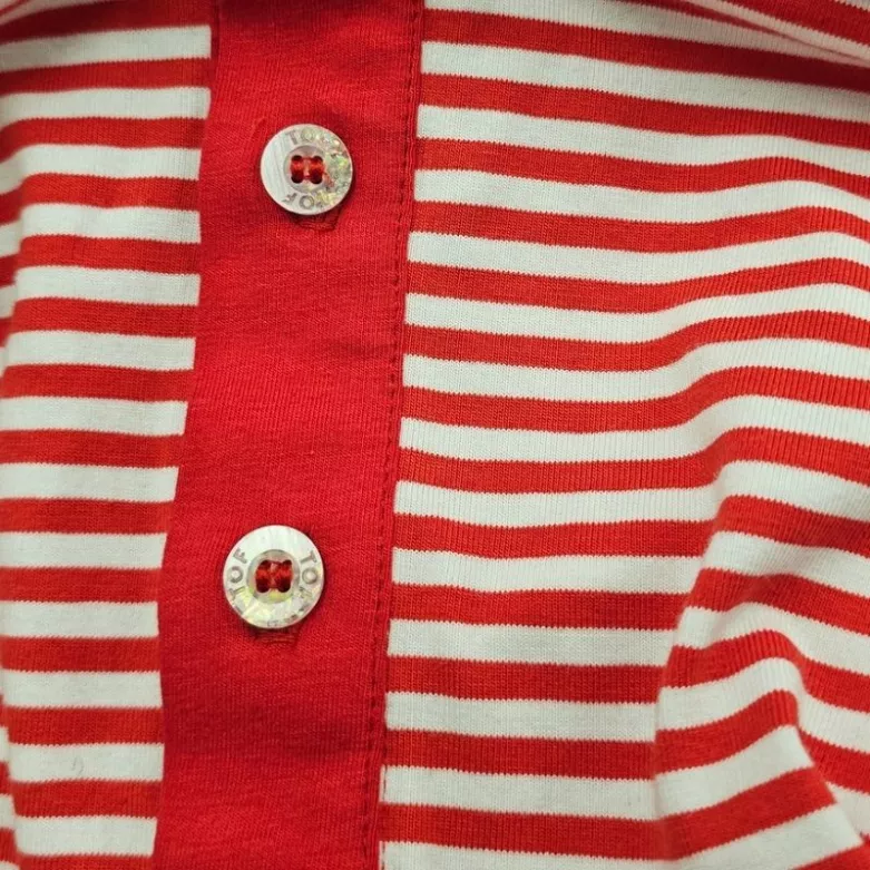 Red Striped Polo - Men's Casual Polo Shirt | TOF Paris