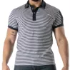 Black striped polo