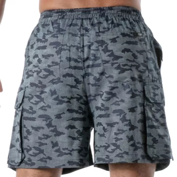 Short Long Cargo Camo - Men's Streetwear Shorts | TOF Paris
