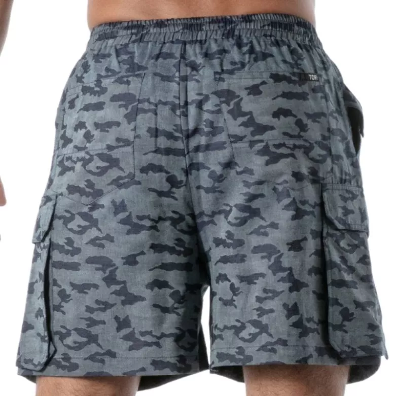 Short Long Cargo Camo - Men's Streetwear Shorts | TOF Paris