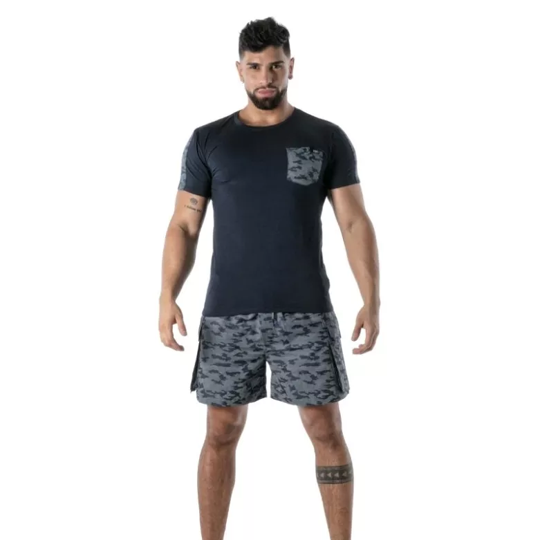 Long Short Cargo Camo - Men's Streetwear Shorts | TOF Paris