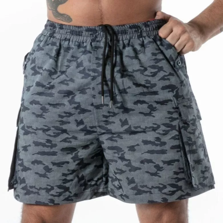 Long Short Cargo Camo - Men's Streetwear Shorts | TOF Paris