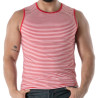 Débardeur À Rayures Rouge - Men's Casual Tank Top | TOF Paris