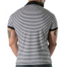 Polo à rayures Noir - Polo homme élégant en coton stretch | TOF Paris