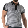 Black striped polo - Men's casual luxury polo shirt | TOF Paris