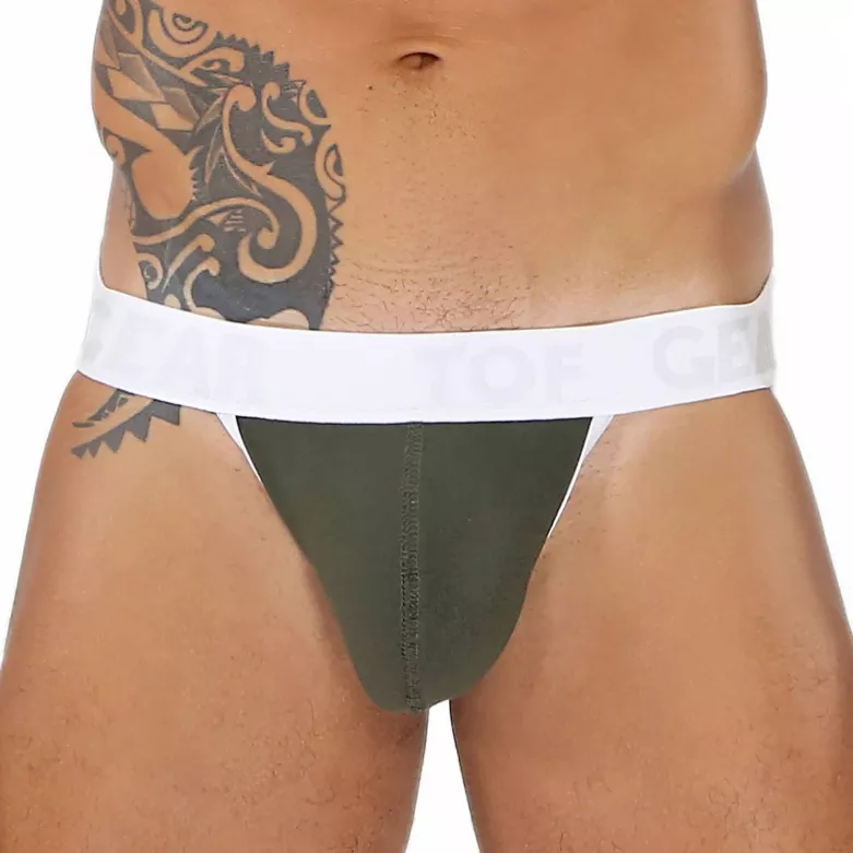 Alpha Jock Khaki/Blanc