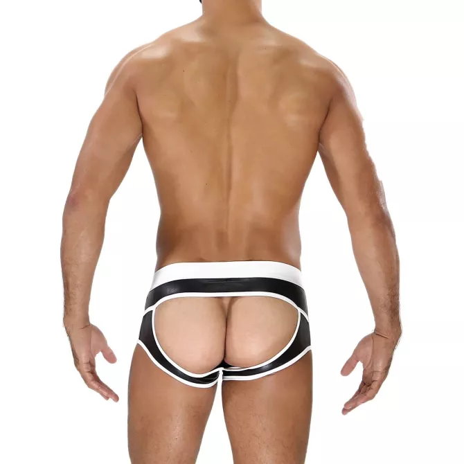 Fetish Bottomless Boxers Brief Black/White